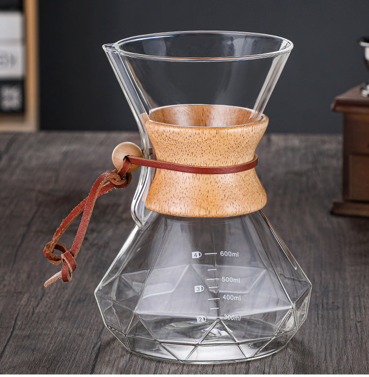 Cafetera estilo Chemex 600ML diseño octogonal